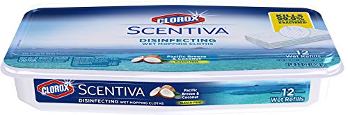 Clorox Scentiva Disinfecting Wet Mopping Pad Refills 12 Count