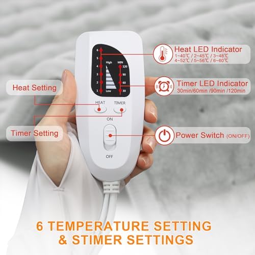 Deepsoon Heating Pad with 6 Temperature Settings