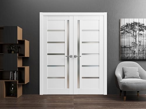 SARTODOORS French Double Panel Lite Doors 60x96 with Hardware