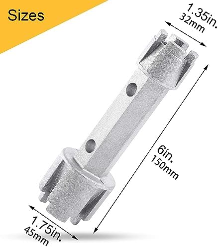 Hanpex Tub Drain Remover Wrench - Dual Ended Heavy Duty Aluminum 1