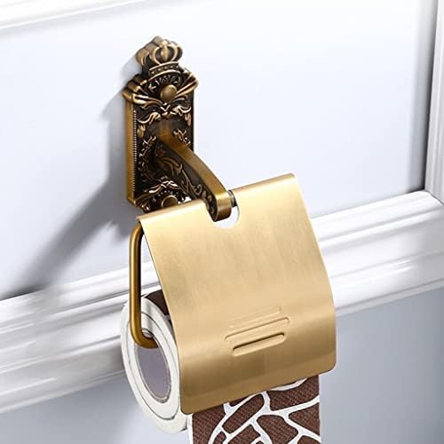 ANNBKA Antique Carved Bathroom Accessories Set with Paper Holder and Towel Rack