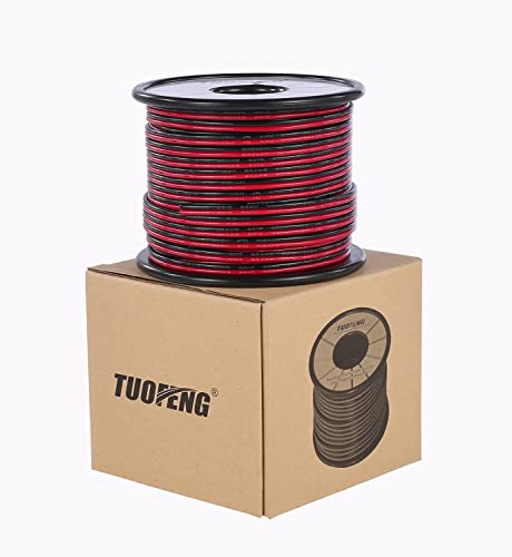 22AWG LED Wire 100ft Red Black 12V 24V DC Extension Cable
