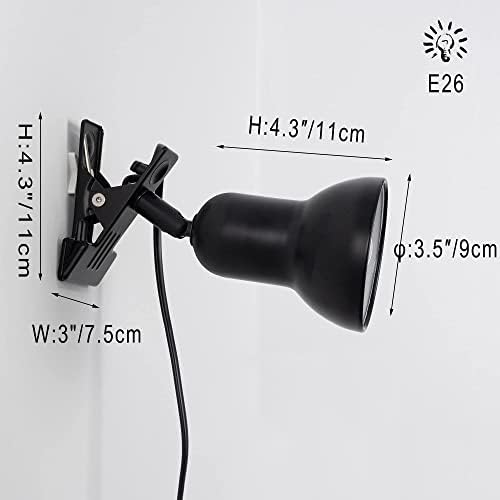 Kiven Dimmable Clip on Lamp with Timer and Adjustable Arm Black Finish