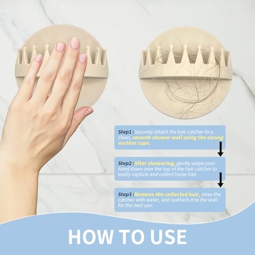 Steorra Wall Mounted Hair Catcher with 17 Suction Cups