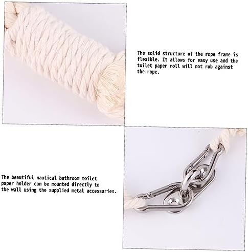 KONTONTY 60cm Cotton Rope Toilet Paper Holder Nautical Decor