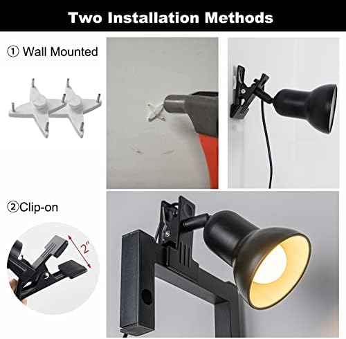 Kiven Dimmable Clip on Lamp with Timer and Adjustable Arm Black Finish