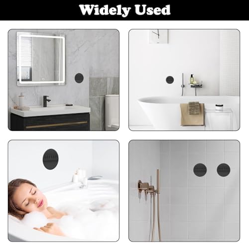 HINGTAI Hair Catcher Wall-Mount Suction Cup Drain Protector Black Reusable