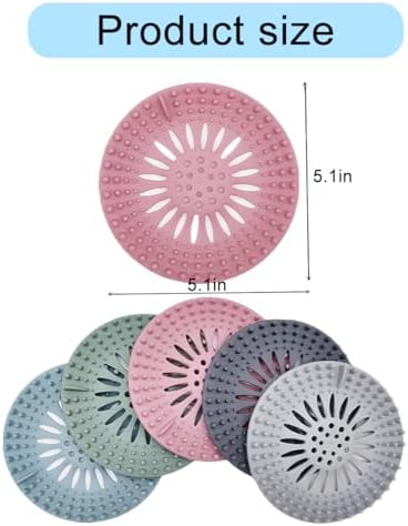 AUKEPO 5PCS Silicone Drain Hair Catcher for Bathtub and Kitchen