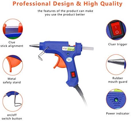 Glamgen Hot Glue Gun Mini with 20 Sticks and 20 Wood Sticks