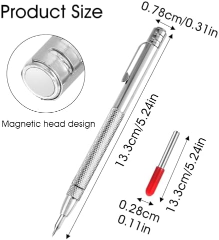 Prasacco 2 Pcs Tungsten Carbide Scriber with Magnet and 10 Tips