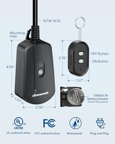 DEWENWILS Wireless Remote Outlet for Outdoor Use 1