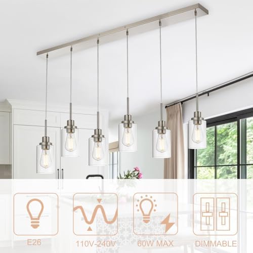 WINSHEN 6-Lights Pendant Kitchen Island Light