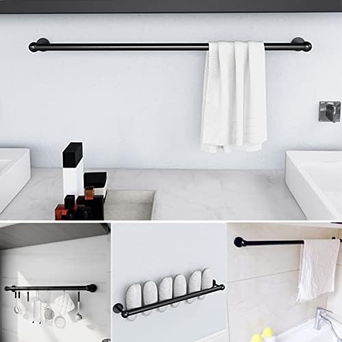 Stainless Steel Matte Black Towel Holder Bar 20cm 1