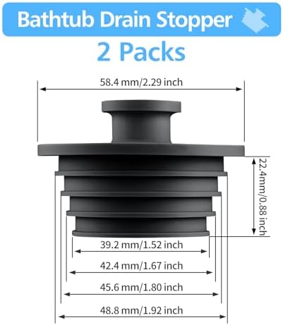 Aluvor 2Pcs Bathtub Sink Drain Stopper Set