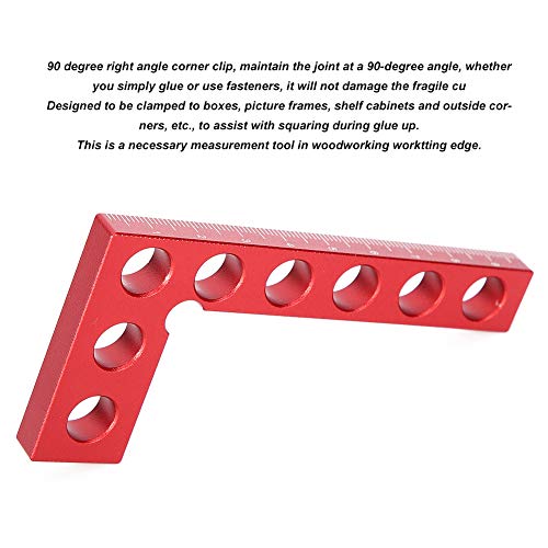 JERYS Solid Red Right Angle Ruler for Woodworking