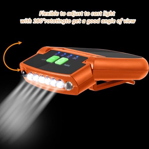 Mudder 2 Piece LED Cap Flashlight Clip with USB Rechargeable