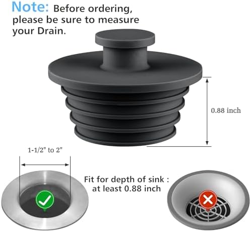 Aluvor 2Pcs Bathtub Sink Drain Stopper Set