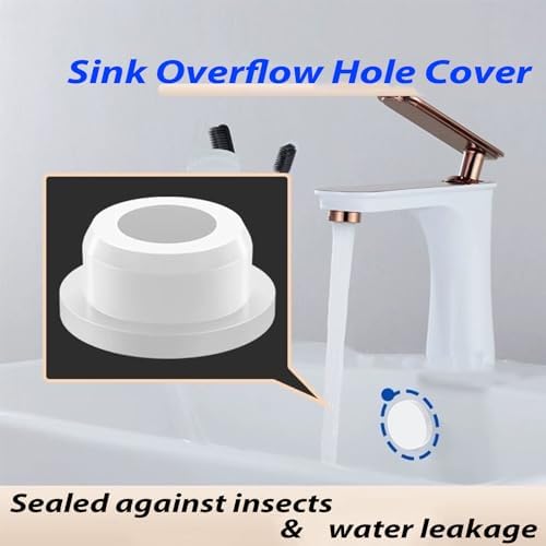 4 Pack Sink Overflow Hole Cover White
