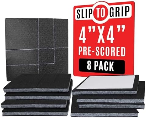 SlipToGrip Non-Slip Furniture Pads 4x4 Multi-Pack 8 Pads