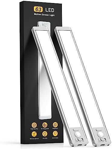 MCGOR 63 LED Motion Sensor Under Cabinet Light 2 Pack