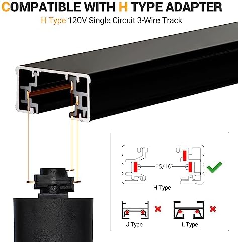 VANoopee 13FT H Track Lighting Rails Kit Black 1