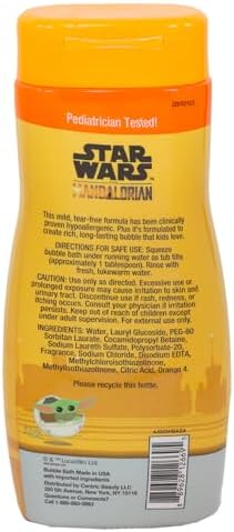 STAR WARS Baby Yoda Bubble Bath Set for Kids with Stickers