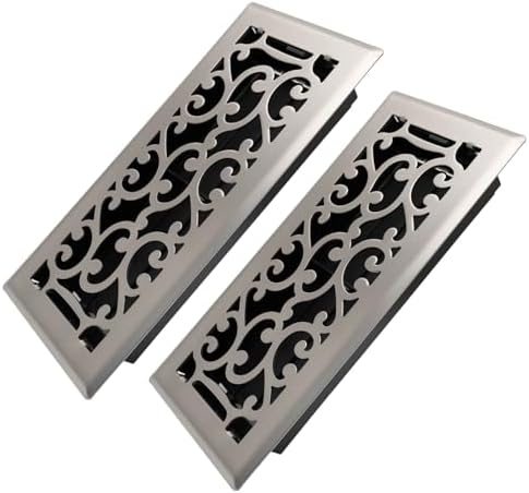Howeall 4x10 Inches 2 Pack Satin Nickel Floor Register