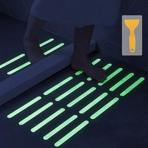 Kyerivs Non-Slip Bathtub Stickers with Glow Luminous Safety Treads