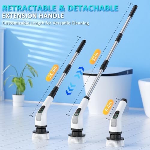 Yesayce Electric Spin Scrubber with 7 Brush Heads and 3 Crevice Brushes