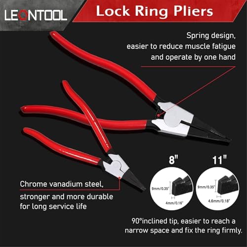Heavy Duty Lock Ring Pliers Set for Automotive Repairs