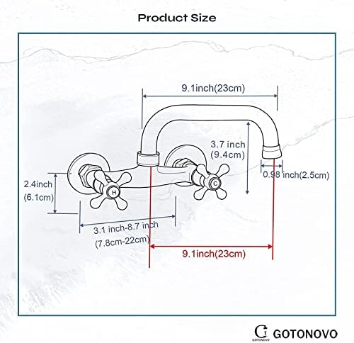 Gotonovo Touch On Kitchen Sink Faucet 2 Cross Handle Victorian Design