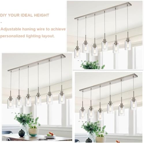 WINSHEN 6-Lights Pendant Kitchen Island Light