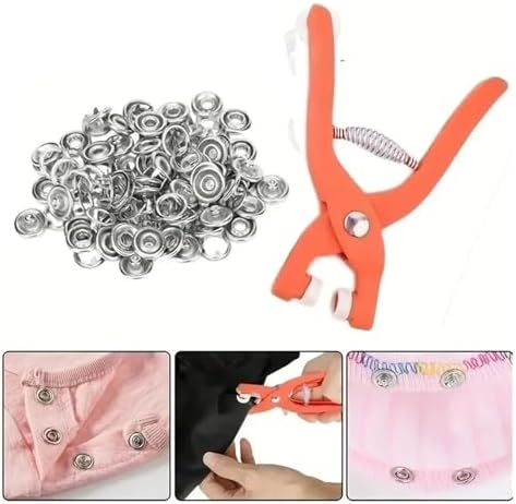 Buckle Rivet Buttons Metal Pliers Set with 50 Rivet Buckles