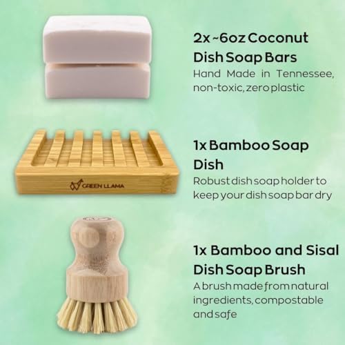Green Llama Eco-Friendly Dish Soap Set