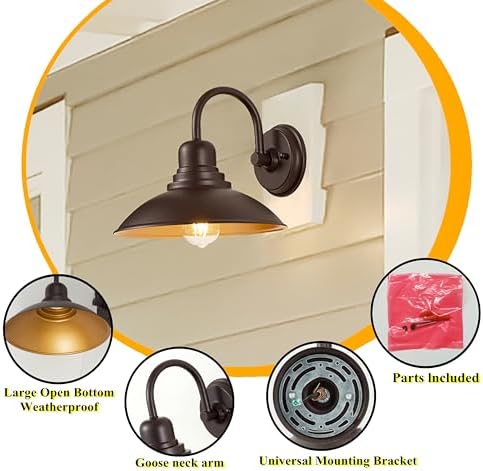 2 Pack Bronze Vanity Barn Lights for Home