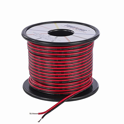22AWG LED Wire 100ft Red Black 12V 24V DC Extension Cable