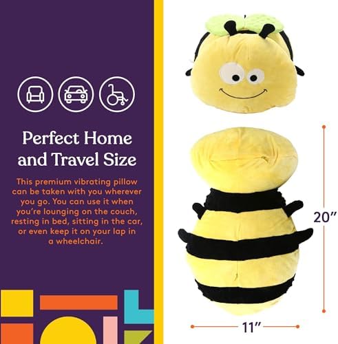 Special Supplies Bumble Bee Vibrating Pillow Plush Minky with Textured Bumps