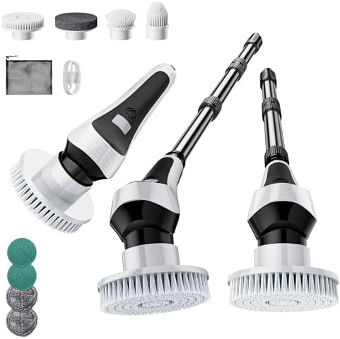 Cordless Electric Spin Scrubber with 8 Replaceable Heads