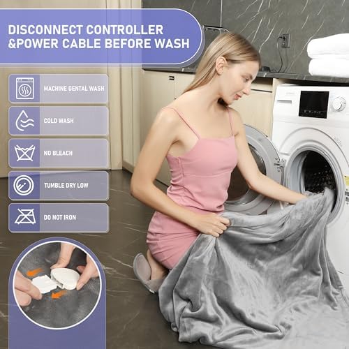 PENGZHU Technology Heated Throw Blanket with 8 Hours Auto Off