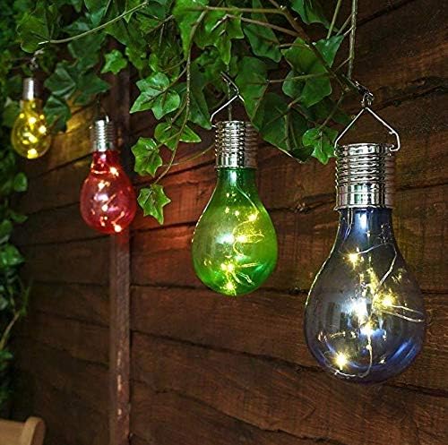 Pearlstar Solar Light Bulbs 6 Pack Outdoor Waterproof Hanging LED