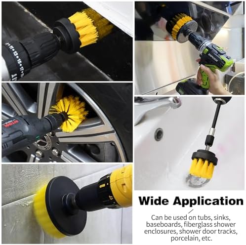 4pcs Drill Brush Set for Cleaning Bathrooms and Cars