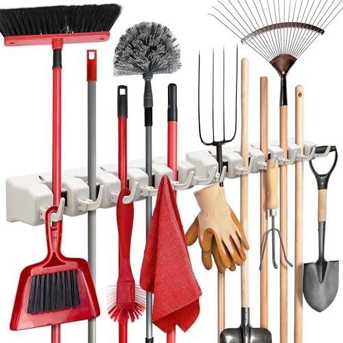 HOME IT Mop and Broom Holder Wall Mount 2 Pack