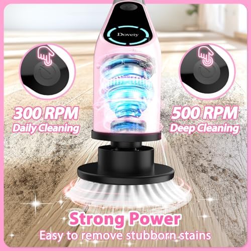 Dovety Electric Spin Scrubber with 8 Brush Heads and Extension Handle