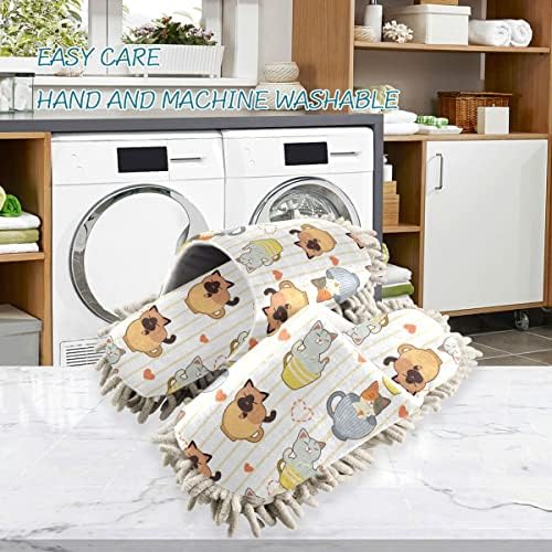 DOMIKING Mop Slippers for Floor Cleaning Washable Comfortable Women Men