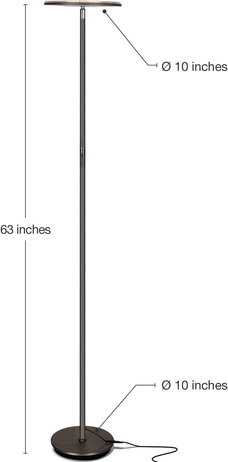 Brightech Sky LED Floor Lamp with Dimmer - Bronze 1