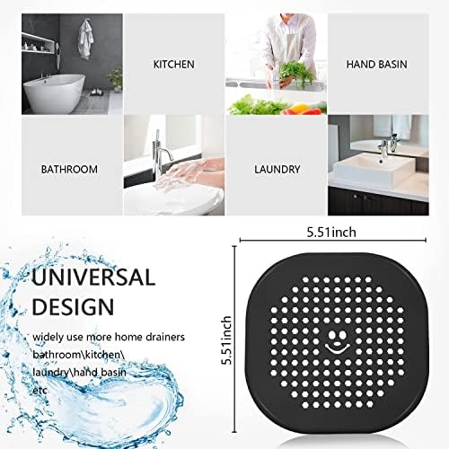 2 Pack Drain Cover Hair Catcher Deep Grey Bath Accessory
