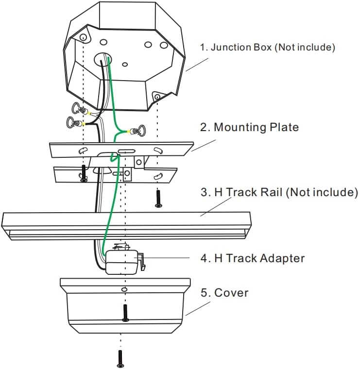 VANoopee H Track Floating Canopy Connector White 1