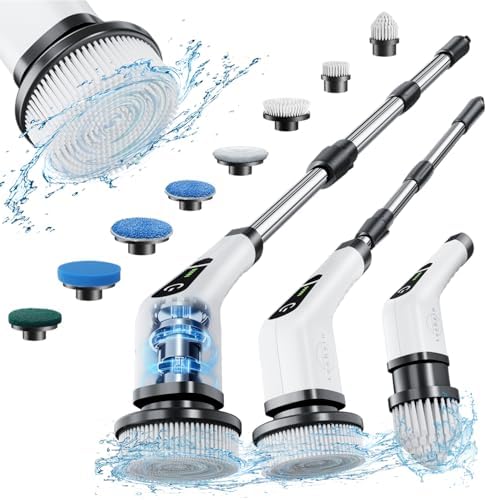 Leebein Electric Spin Scrubber with 8 Brush Heads and Dual Speed