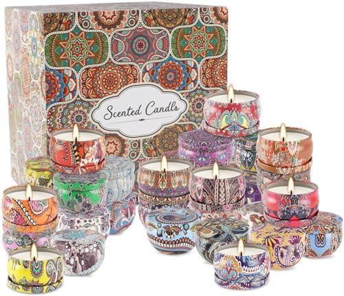 Set of 36 Scented Soy Candles for Gifts