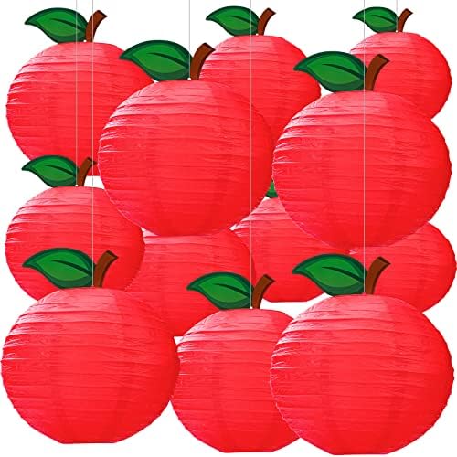 Retisee 12 Pcs Red Apple Paper Lanterns Classroom Decor 1